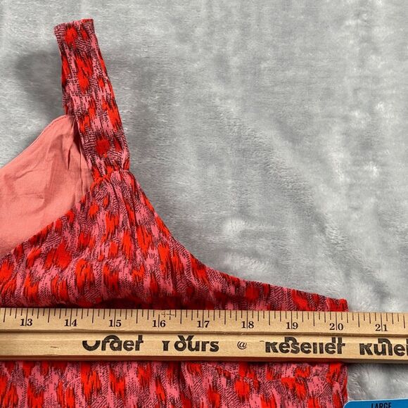 Joie Dress Womens Large Red Tea Rose Floral Relaxed Fit Sleeveless V-neck Casual - Picture 11 of 16